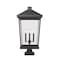 Z-Lite Beacon 4 Light Outdoor Pier Mounted Fixture, Black & Clear Beveled 568PHXXLS-SQPM-BK - alternate 2